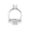 Anillo de Compromiso Solitario "Cartier Cross" con Diamante de Laboratorio Corte Redondo de 0.50qt (D/E-VVS2/VVS1) en Oro de 14K