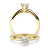 Anillo de Compromiso Solitario "Tiffany Slim" con Diamante de Laboratorio Corte Redondo de 0.50qt (D/E-VVS2/VVS1) en Oro de 14K