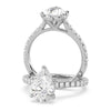Montura Para Anillo de Compromiso Pavé "Royal Pera" en Oro Blanco de 18k
