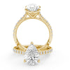 Montura Para Anillo de Compromiso Pavé "Royal Pera" en Oro Amarillo de 18k