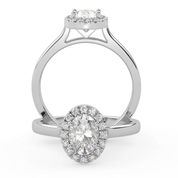 Montura Para Anillo de Compromiso Halo "Eclipse" en Platino
