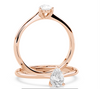 Montura Para Anillo de Compromiso Solitario Estilo "Pear" en Oro Rosa de 14K