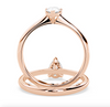 Montura Para Anillo de Compromiso Solitario Estilo "Pear" en Oro Rosa de 14K