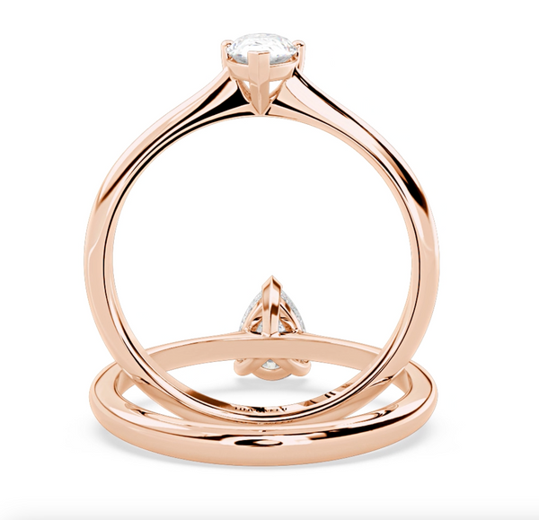 Montura Para Anillo de Compromiso Solitario Estilo "Pear" en Oro Rosa de 14K