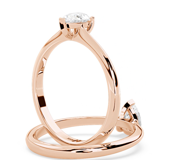 Montura Para Anillo de Compromiso Solitario Estilo "Pear" en Oro Rosa de 14K