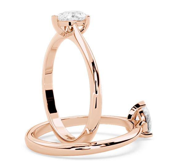 Montura Para Anillo de Compromiso Solitario Estilo "Pear" en Oro Rosa de 14K