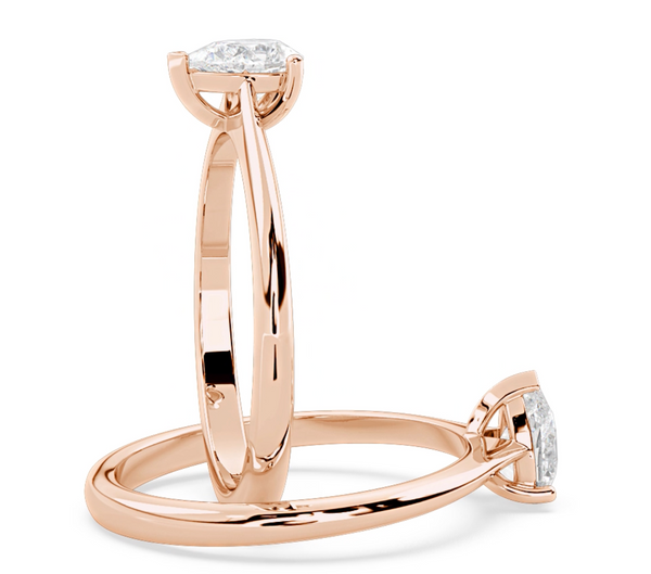 Montura Para Anillo de Compromiso Solitario Estilo "Pear" en Oro Rosa de 14K