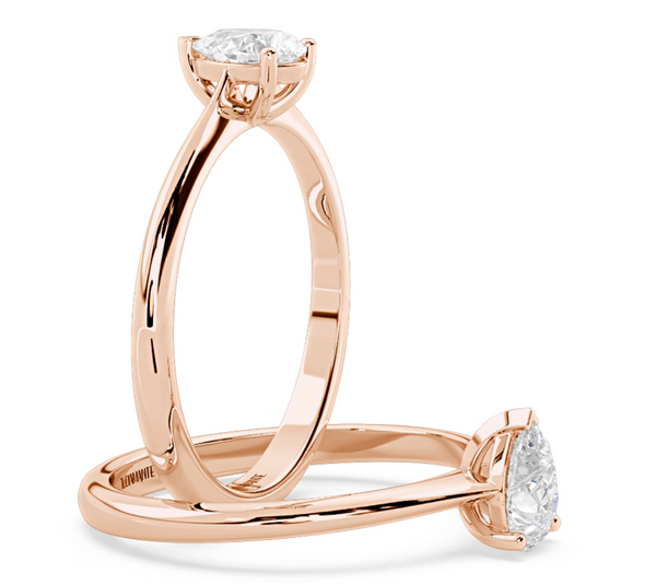 Montura Para Anillo de Compromiso Solitario Estilo "Pear" en Oro Rosa de 14K