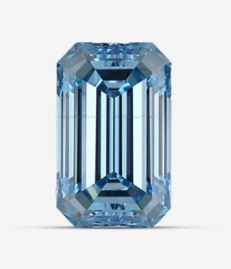 Diamante de Laboratorio Cultivado Corte Esmeralda 2.10 qt - Fancy Vivid Blue - VS2 - Certificado IGI