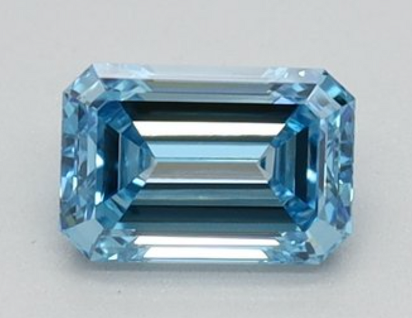 Diamante de Laboratorio Cultivado Corte Esmeralda 2.10 qt - Fancy Vivid Blue - VS2 - Certificado IGI