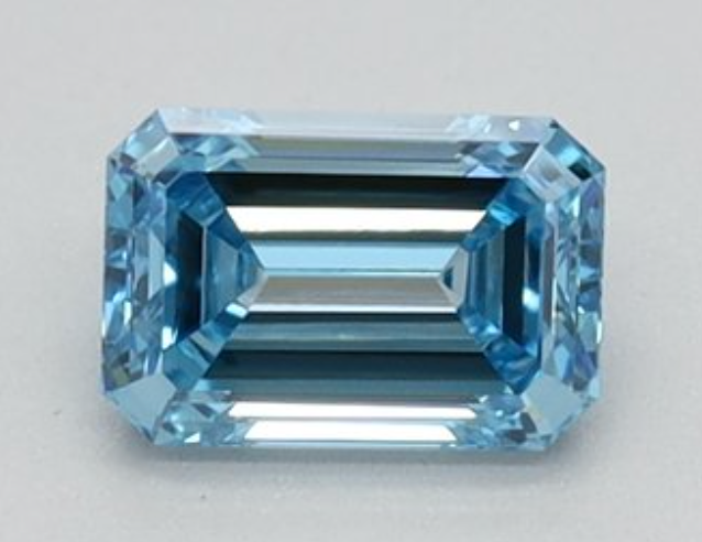 Diamante de Laboratorio Cultivado Corte Esmeralda 2.10 qt - Fancy Vivid Blue - VS2 - Certificado IGI