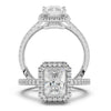 Montura Para Anillo de Compromiso Halo y Pavé  "Nova Emerald" en Oro Blanco de 14K