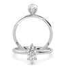 Montura Para Anillo de Compromiso Solitario "Marquise" en Oro Blanco de 18K