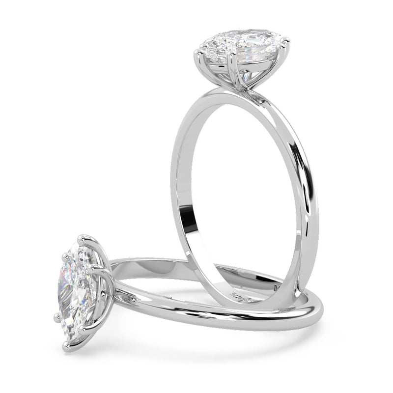 Montura Para Anillo de Compromiso Solitario "Marquise" en Platino