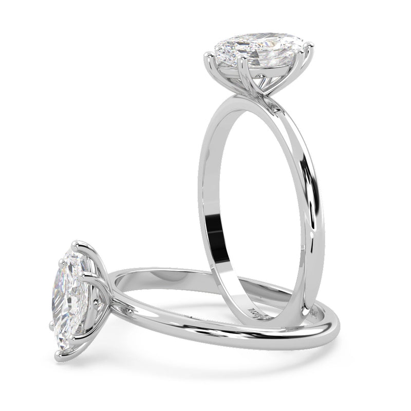 Montura Para Anillo de Compromiso Solitario "Marquise" en Platino