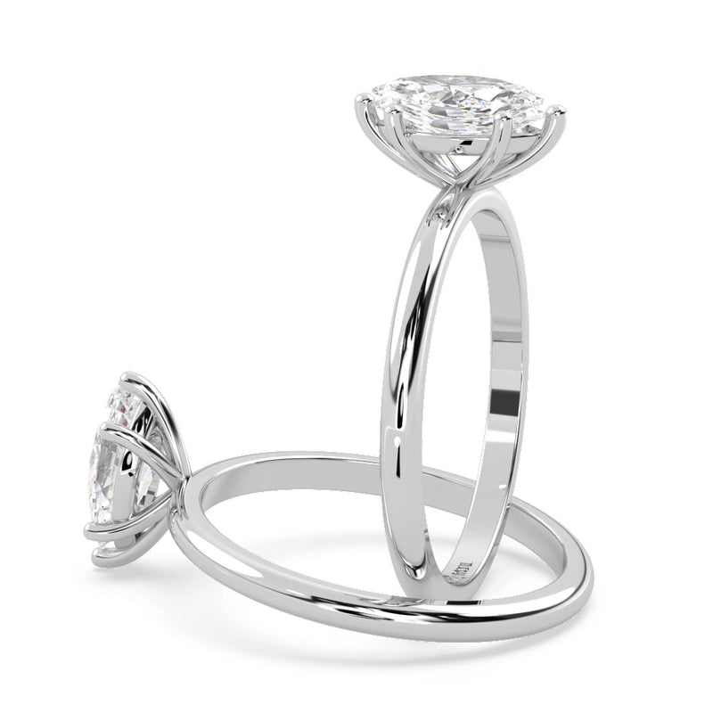 Montura Para Anillo de Compromiso Solitario "Marquise" en Platino