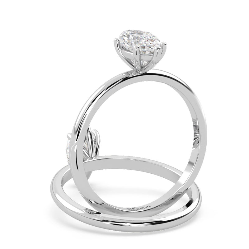 Montura Para Anillo de Compromiso Solitario "Marquise" en Platino