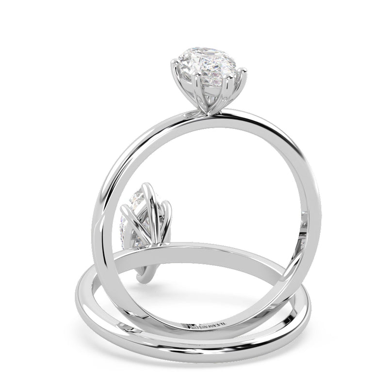 Montura Para Anillo de Compromiso Solitario "Marquise" en Platino