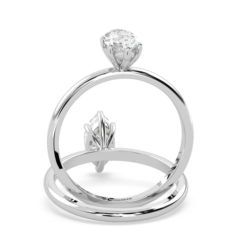 Montura Para Anillo de Compromiso Solitario "Marquise" en Platino