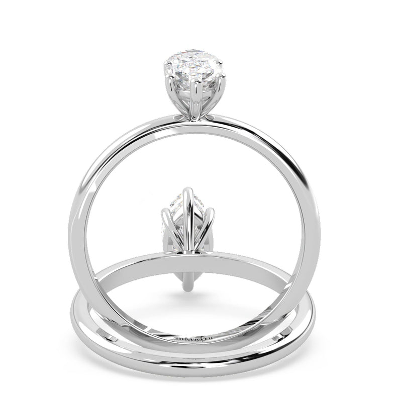 Montura Para Anillo de Compromiso Solitario "Marquise" en Platino