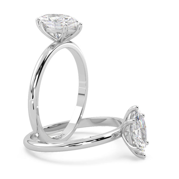Montura Para Anillo de Compromiso Solitario "Marquise" en Platino