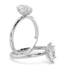 Montura Para Anillo de Compromiso Solitario "Marquise" en Oro Blanco de 18K