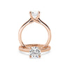 Anillo de Compromiso Solitario "Cartier Cross" con Diamante de Laboratorio Corte Redondo de 0.50qt (D/E-VVS2/VVS1) en Oro de 14K