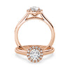 Anillo de Compromiso Halo "Flare" con Diamante de Laboratorio Corte Redondo de 0.50qt (D/E-VVS2/VVS1) en Oro de 14K