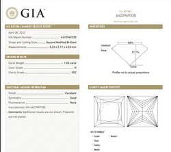 Diamante Natural Princesa Ct 1.00 - H - VS2 - Certificado GIA - Importación