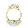 Montura Para Anillo de Compromiso Tres Piedras "Trinity" en Oro Amarillo de 18k