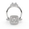 Montura Para Anillo de Compromiso Halo y Pavé "Andromeda" en Platino
