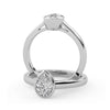 Montura Para Anillo de Compromiso Bisel "Lua" en Oro Blanco de 18k