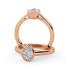 Montura Para Anillo de Compromiso Bisel "Lua" en Oro Rosa de 14k