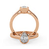 Montura Para Anillo de Compromiso Bisel "Lua" en Oro Rosa de 18k