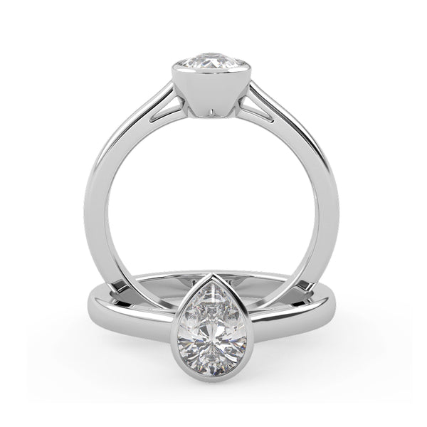 Montura Para Anillo de Compromiso Bisel "Lua" en Platino