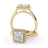 Montura Para Anillo de Compromiso Halo "Aura" en Oro Amarillo de 18K