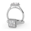 Montura Para Anillo de Compromiso Halo "Aura" en Platino