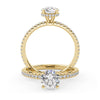 Montura Para Anillo de Compromiso Micropavé "Olivia" en Oro Amarillo de 14K