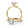 Montura Para Anillo de Compromiso Micropavé "Olivia" en Oro Amarillo de 14K