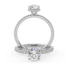 Montura Para Anillo de Compromiso Micropavé "Olivia" en Oro Blanco de 14K