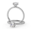 Montura Para Anillo de Compromiso Micropavé "Olivia" en Oro Blanco de 18K