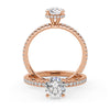 Montura Para Anillo de Compromiso Micropavé "Olivia" en Oro Rosa de 14K