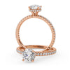 Montura Para Anillo de Compromiso Micropavé "Olivia" en Oro Rosa de 18K