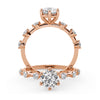 Montura Para Anillo de Compromiso Pavé "Gala" en Oro Rosa de 14K