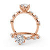 Montura Para Anillo de Compromiso Pavé "Gala" en Oro Rosa de 14K