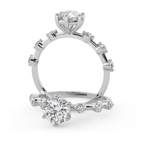 Montura Para Anillo de Compromiso Pavé "Gala" en Platino