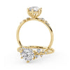 Montura Para Anillo de Compromiso Pavé "Poppy" en Oro Amarillo de 14K