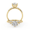 Montura Para Anillo de Compromiso Pavé "Poppy" en Oro Amarillo de 18K