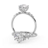 Montura Para Anillo de Compromiso Pavé "Poppy" en Oro Blanco de 18K