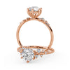 Montura Para Anillo de Compromiso Pavé "Poppy" en Oro Rosa de 14K